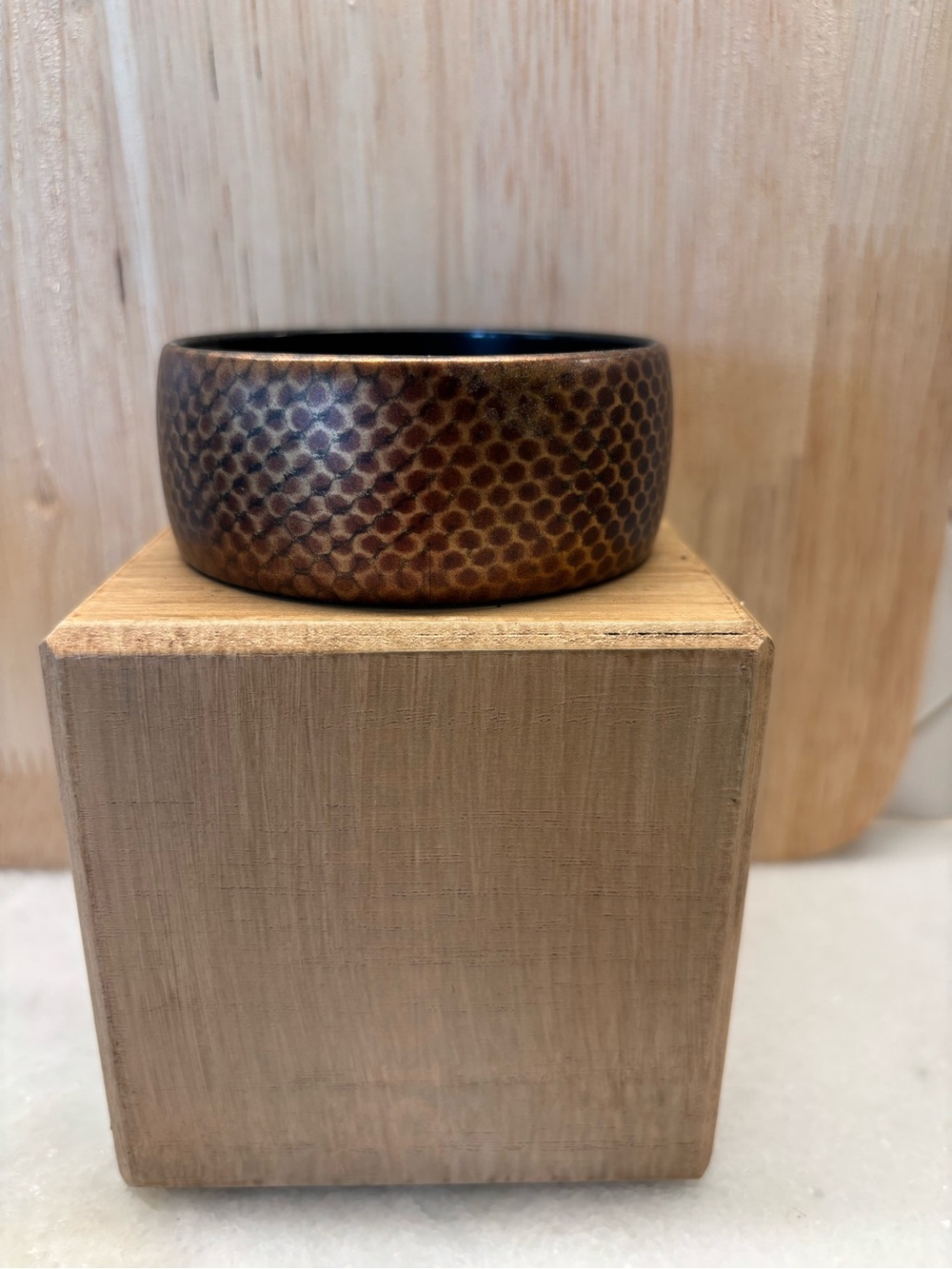 Textured Brown Resin Bangle Bracelet